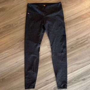 Aviator Nation Dark Charcoal Leggings with Logo Tabs